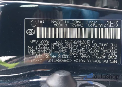 2022 Toyota Prius Prime Xle z USA, uszkodzony, nr VIN JTDKAMFP2N3201129